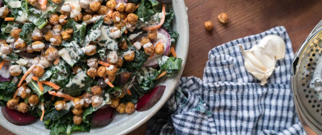 Roasted Chickpea Kale Salad with a Creamy Dressing 1 27154 6