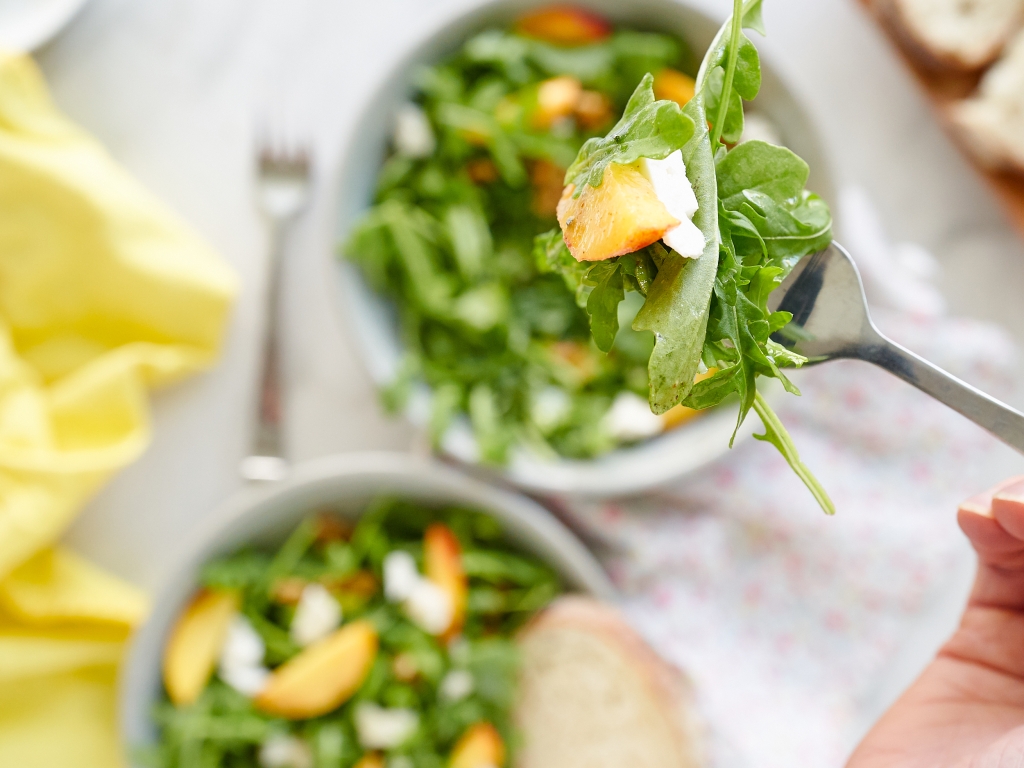 Peach Arugula Salad 9 Peach Arugala Salad DSC04610 2500px Web