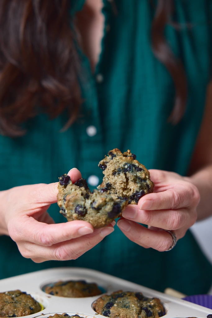 Blueberry Hemp Muffins (Nut-Free & Gluten-Free!) 5 Blueberry Hemp Muffin freshly baked